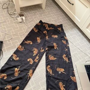 Black Pants with Leopard Print